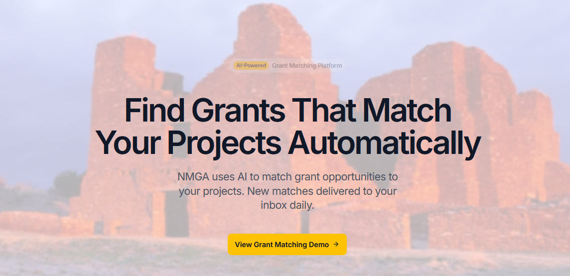 Screenshot from AI Grant Matching app